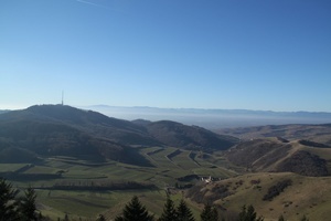 Blick ber den Kaiserstuhl bis hin zu den Vogesen